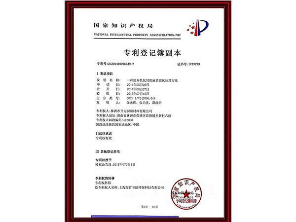 專利登記簿副本